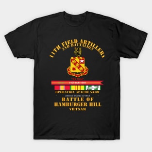 Hamburger Hill - C Btry - 2nd Bn 11th Artillery w VN SVC w PUC  VN Streamer 1969 T-Shirt